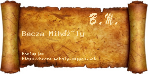 Becza Mihály névjegykártya