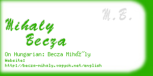 mihaly becza business card